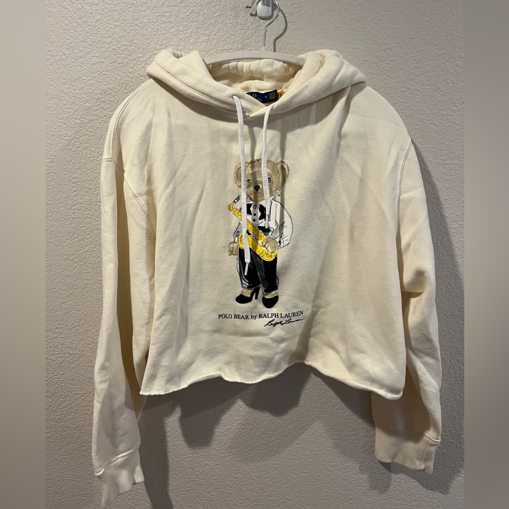 Ralph Lauren Cream Bear Graphic Hoodie
